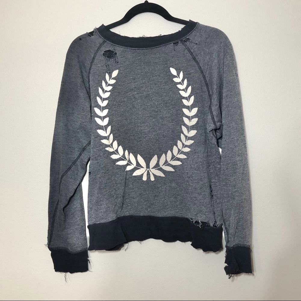 Wildfox Distressed Wreath Sweater
